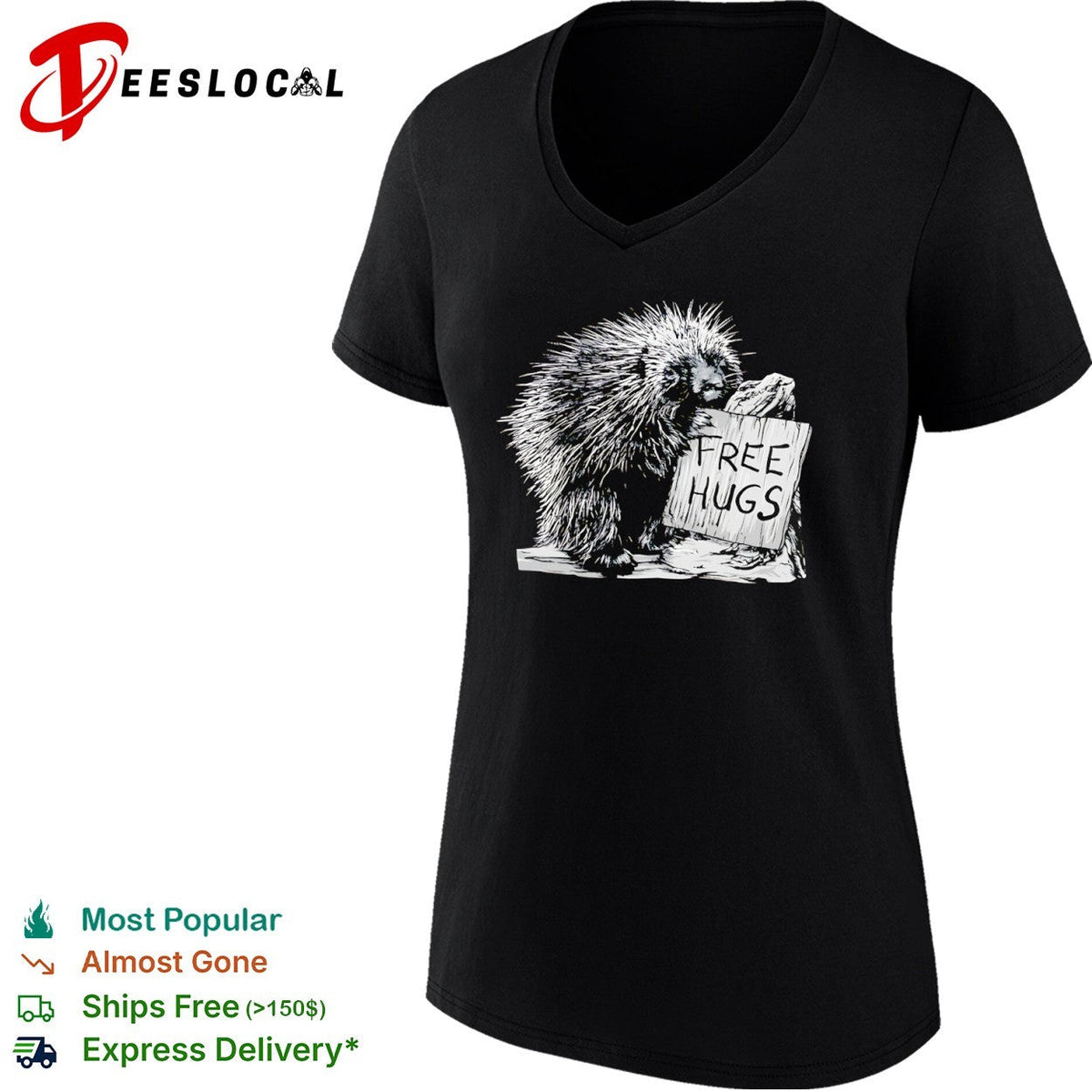 Free Hugs Porcupine Nature Wildlife Wilderness Forest Animal shirt Unisex