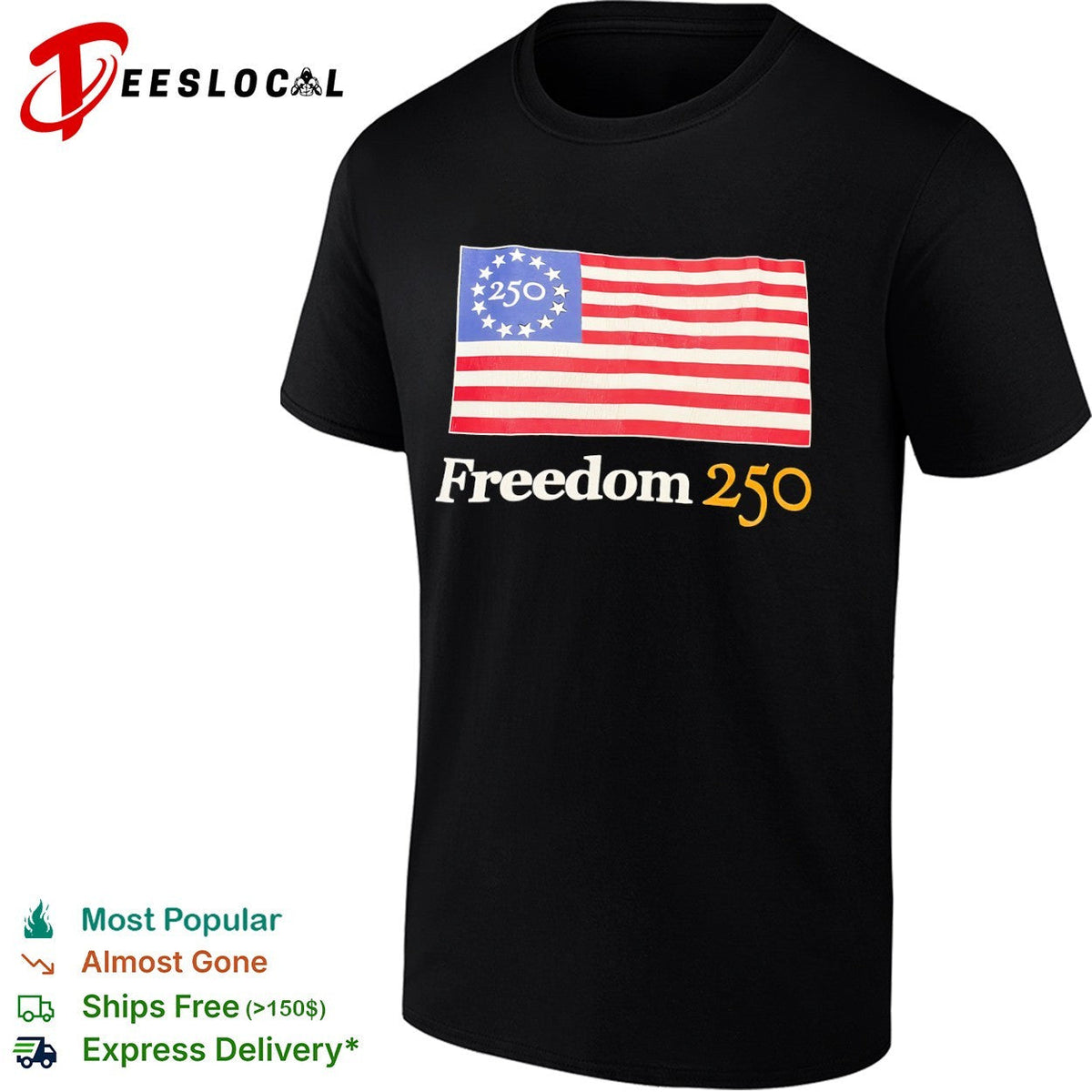 Freedom 250 American flag 1776 2026 shirt Unisex