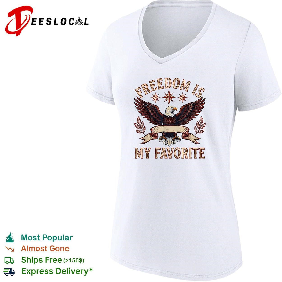 Freedom is my favorite eagle patriotic Chicago stars graphic shirt Unisex