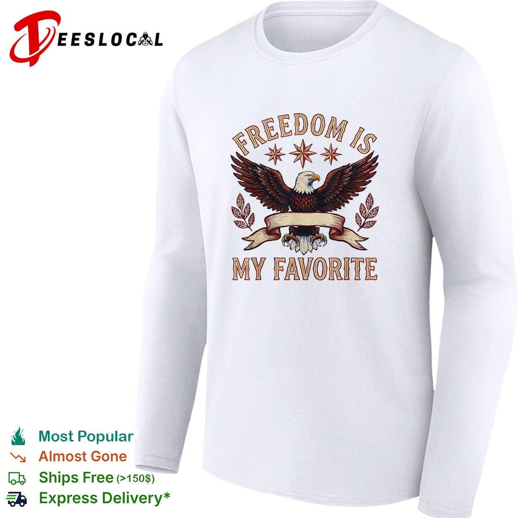 Freedom is my favorite eagle patriotic Chicago stars graphic shirt Unisex