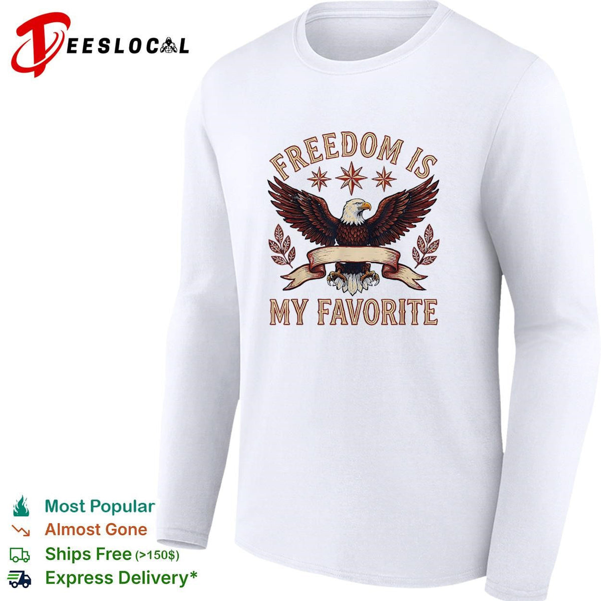 Freedom is my favorite eagle patriotic Chicago stars graphic shirt Unisex