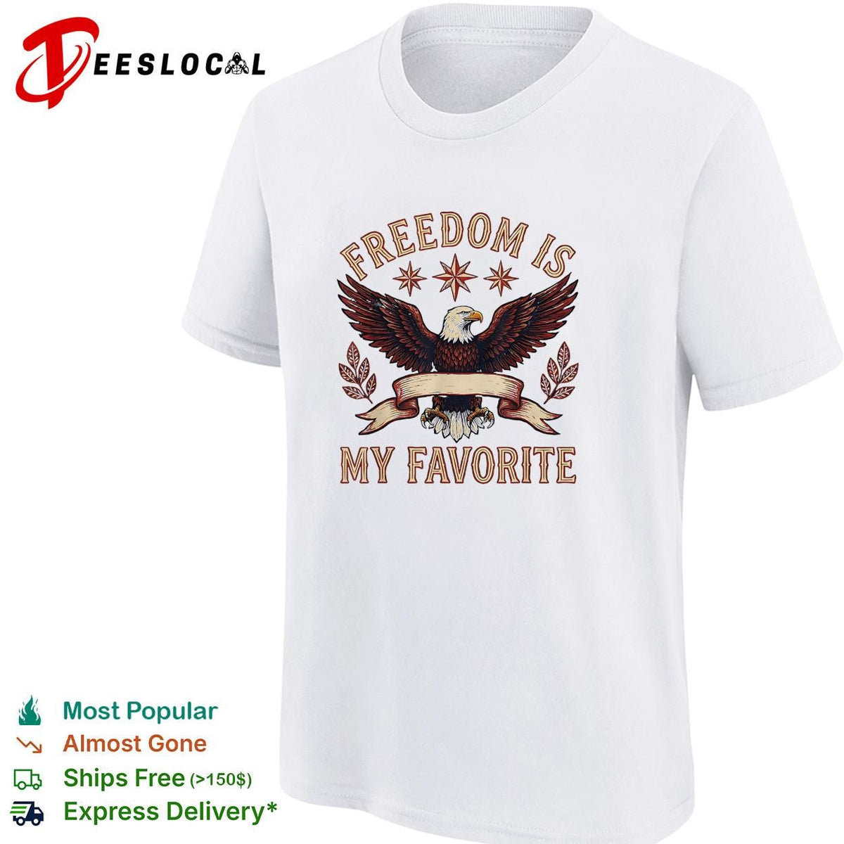 Freedom is my favorite eagle patriotic Chicago stars graphic shirt Unisex