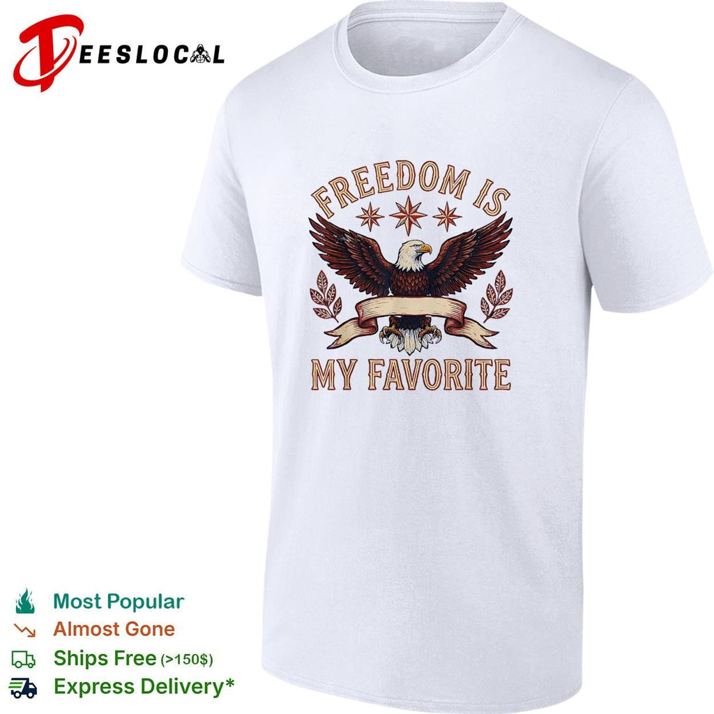 Freedom is my favorite eagle patriotic Chicago stars graphic shirt Unisex