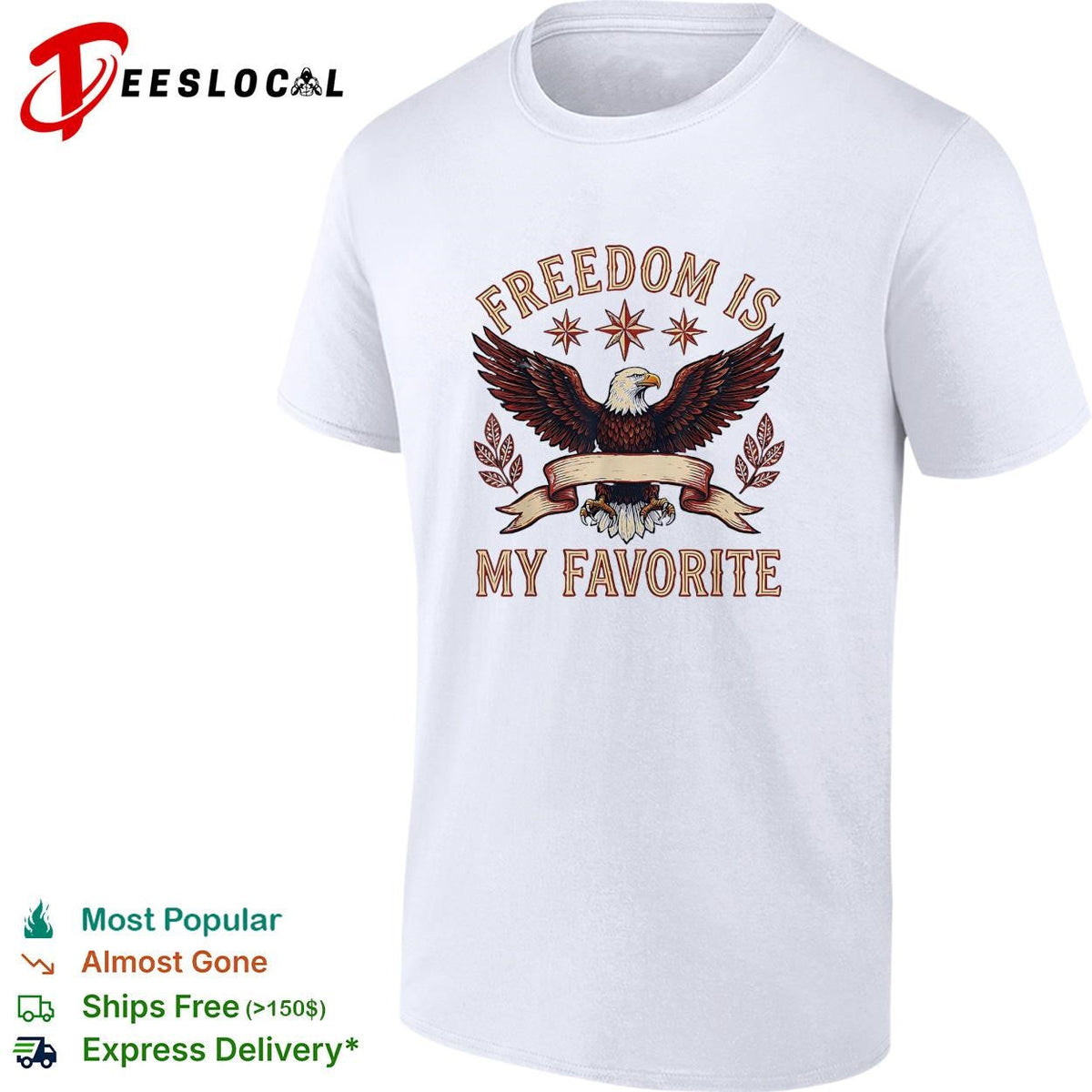 Freedom is my favorite eagle patriotic Chicago stars graphic shirt Unisex