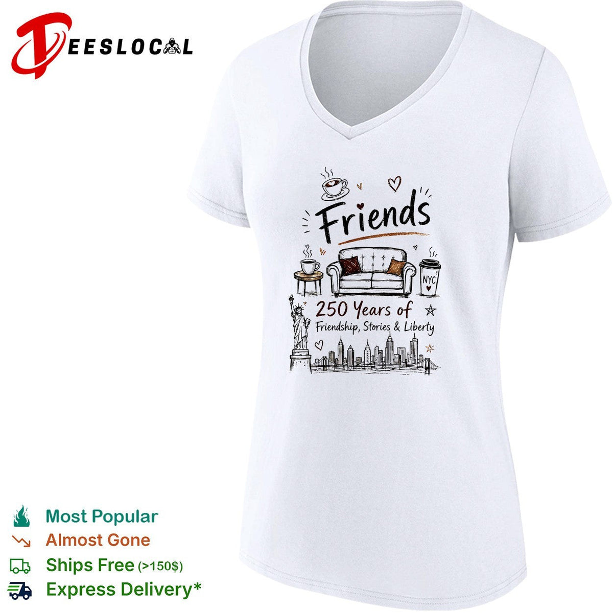 Friends parody 250 years of friendship stories and liberty NYC skyline shirt Unisex