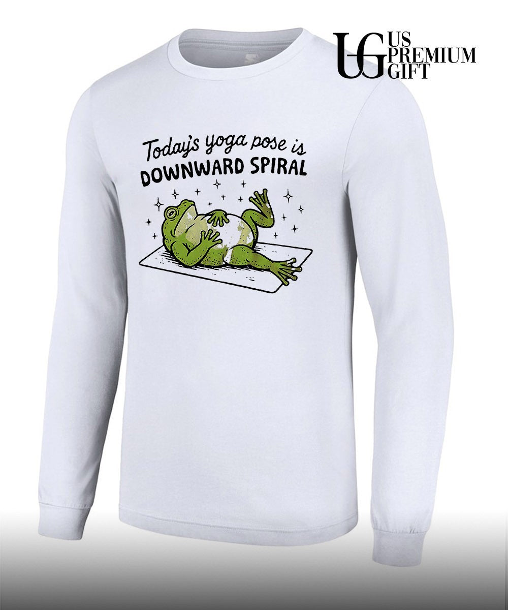 Frog Today’s yoga pose is downward spiral shirt Unisex