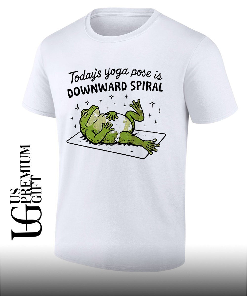Frog Today’s yoga pose is downward spiral shirt Unisex