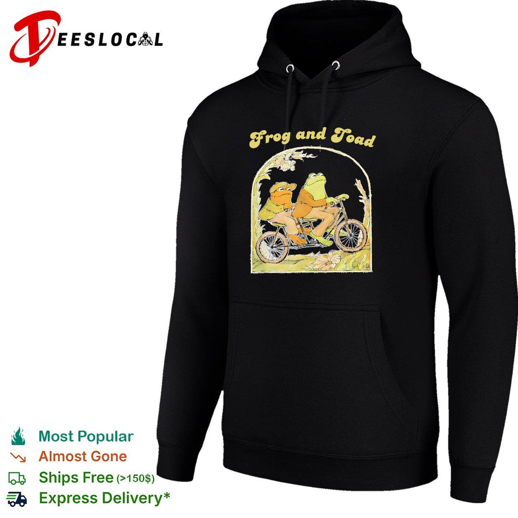 Frog and Toad on a tandem bicycle illustration classic children book story shirt Unisex