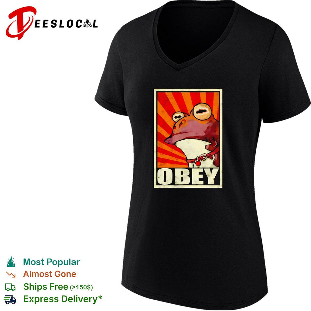 Frog obey poster retro shirt Unisex