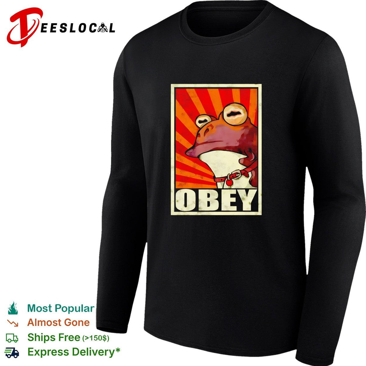 Frog obey poster retro shirt Unisex
