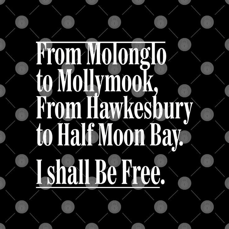 From Molonglo To Mollymook From Hawkesbury To Half Moon Bay T Shirt Unisex
