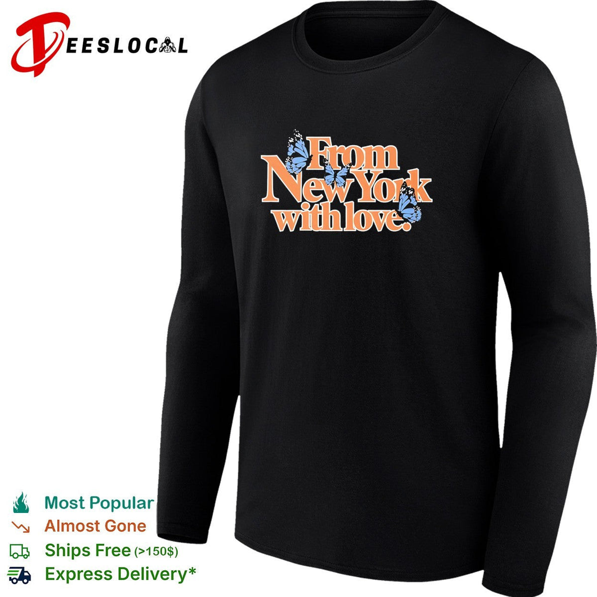From New York with love butterflies shirt Unisex