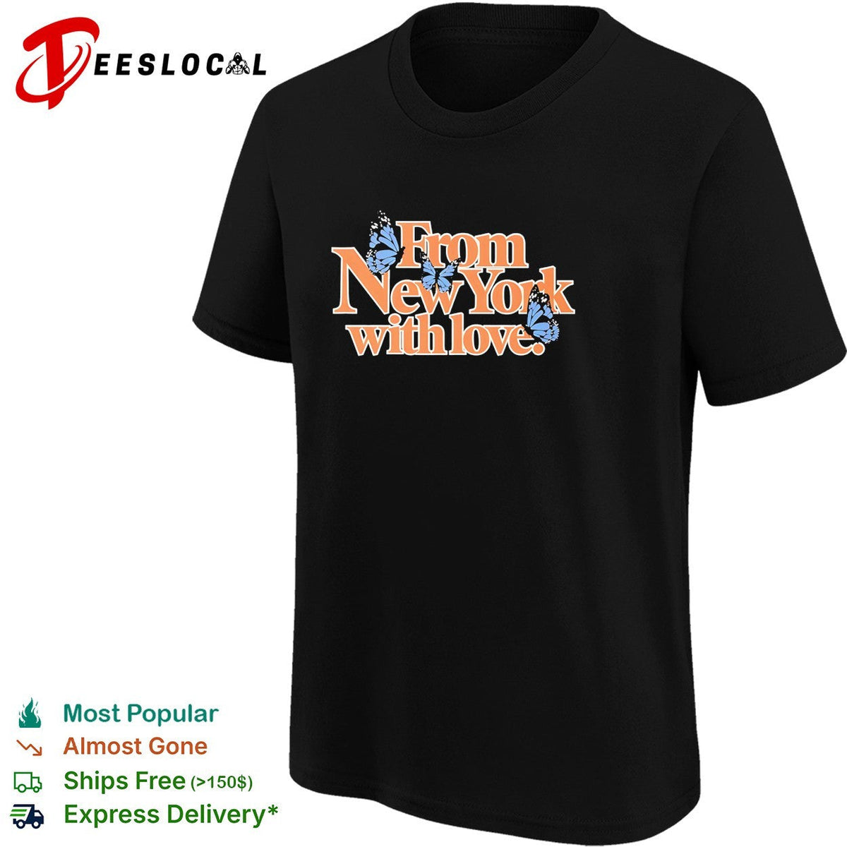 From New York with love butterflies shirt Unisex