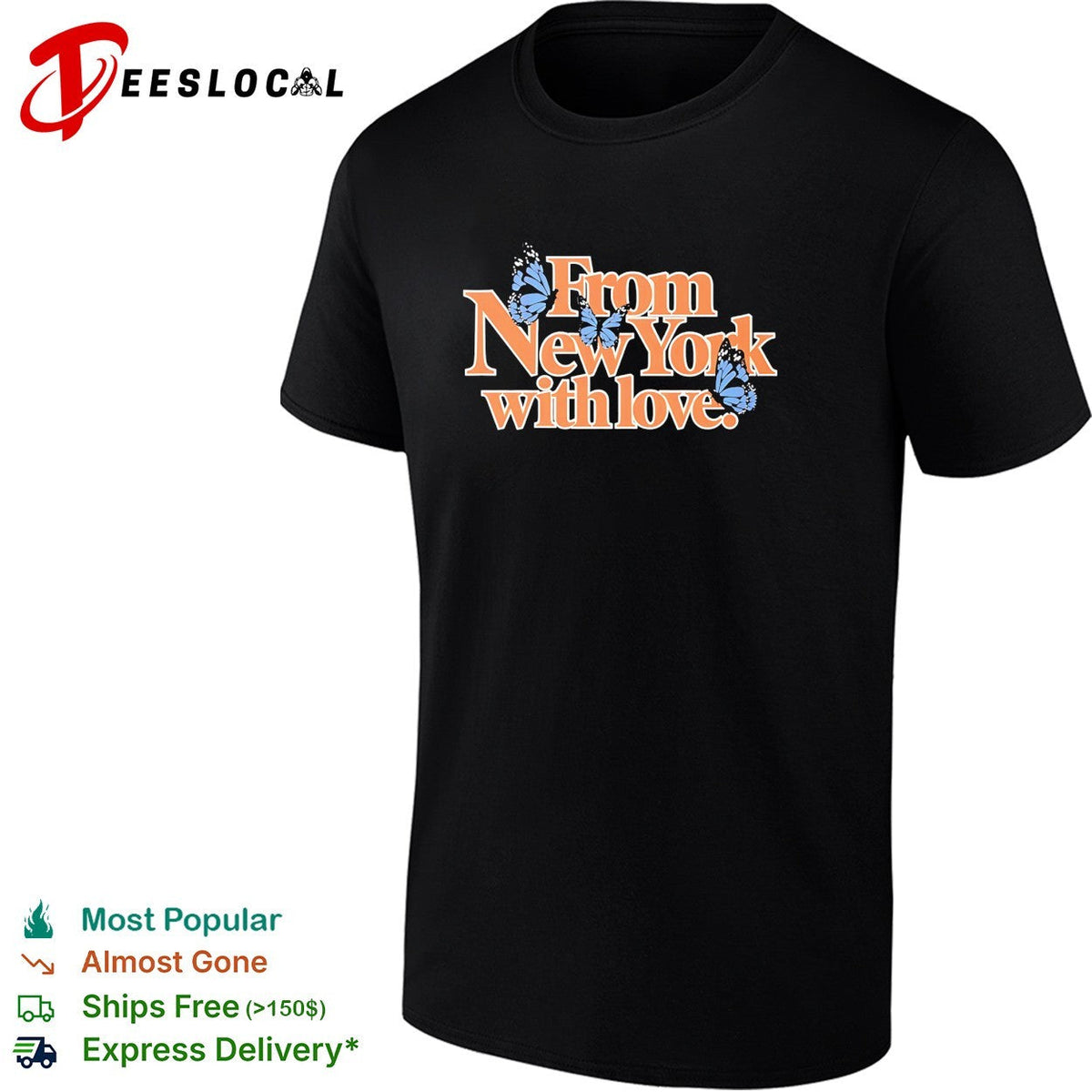 From New York with love butterflies shirt Unisex