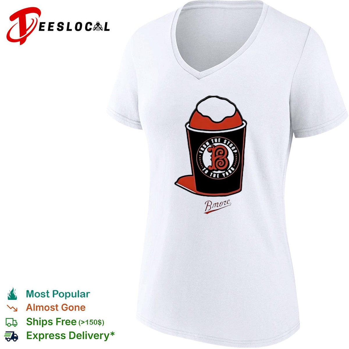 From the stoop to the yard Bmore Baltimore Orioles shaved ice logo baseball shirt Unisex