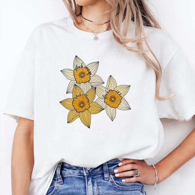 Fuck MAGA Fuck Trump Fuck ICE Yellow Daffodil Trio Shirt Unisex