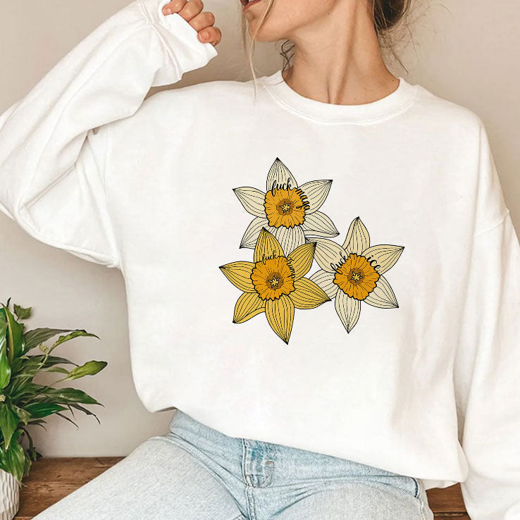 Fuck MAGA Fuck Trump Fuck ICE Yellow Daffodil Trio Shirt Unisex