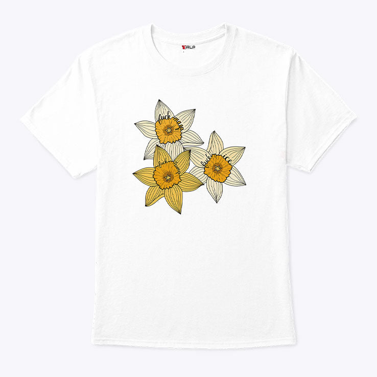 Fuck MAGA Fuck Trump Fuck ICE Yellow Daffodil Trio Shirt Unisex