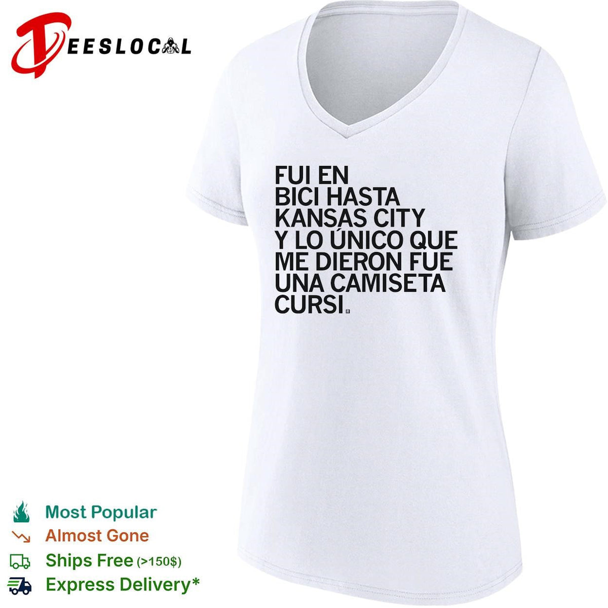 Fui en bici hasta Kansas City camiseta cursi texto shirt Unisex