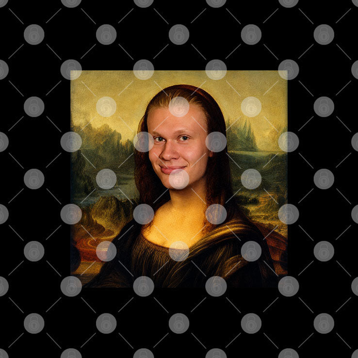 Funny Erling Haaland Meme Mona Lisa Shirt Unisex