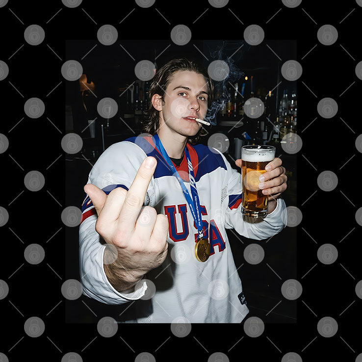Funny Jack Hughes Middle Finger T Shirt Unisex
