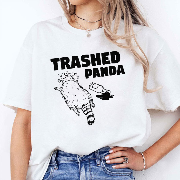 Funny Trashed Panda Raccoon Gets Drunk T Shirt Unisex