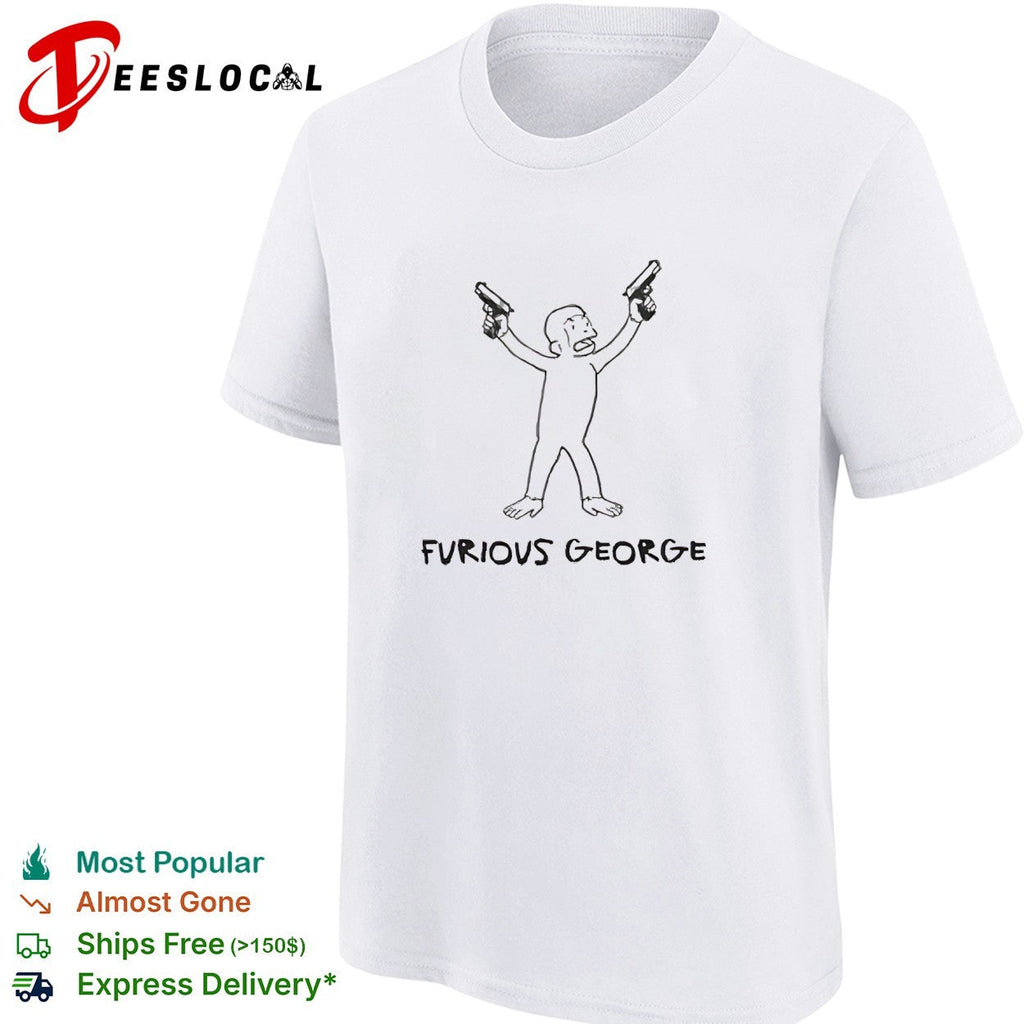 Furious George monkey holding guns shirt Unisex