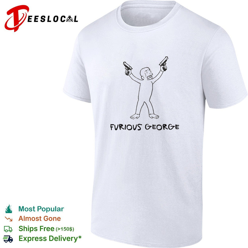 Furious George monkey holding guns shirt Unisex