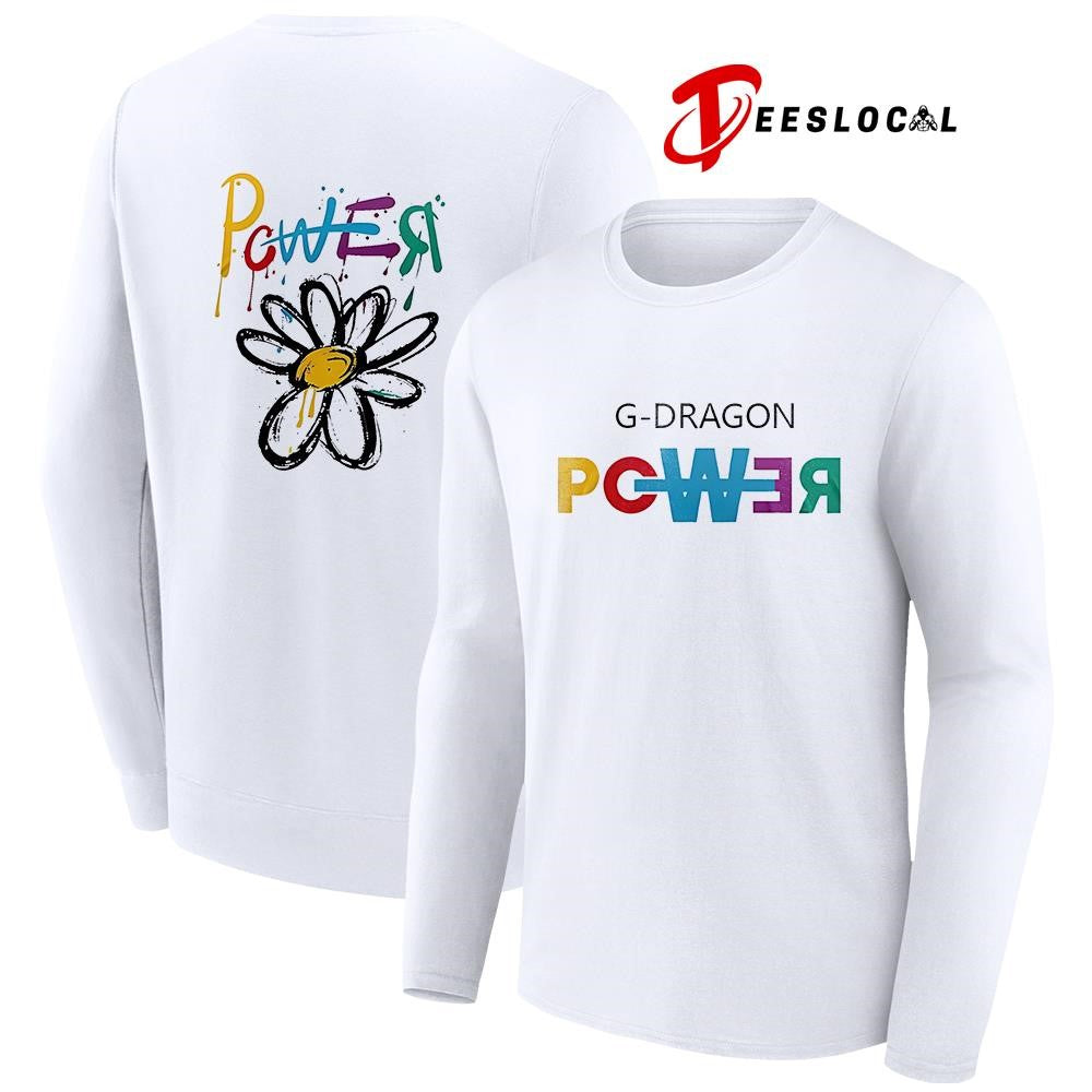 G Dragon Power world tour flower handraw graphic shirt Unisex