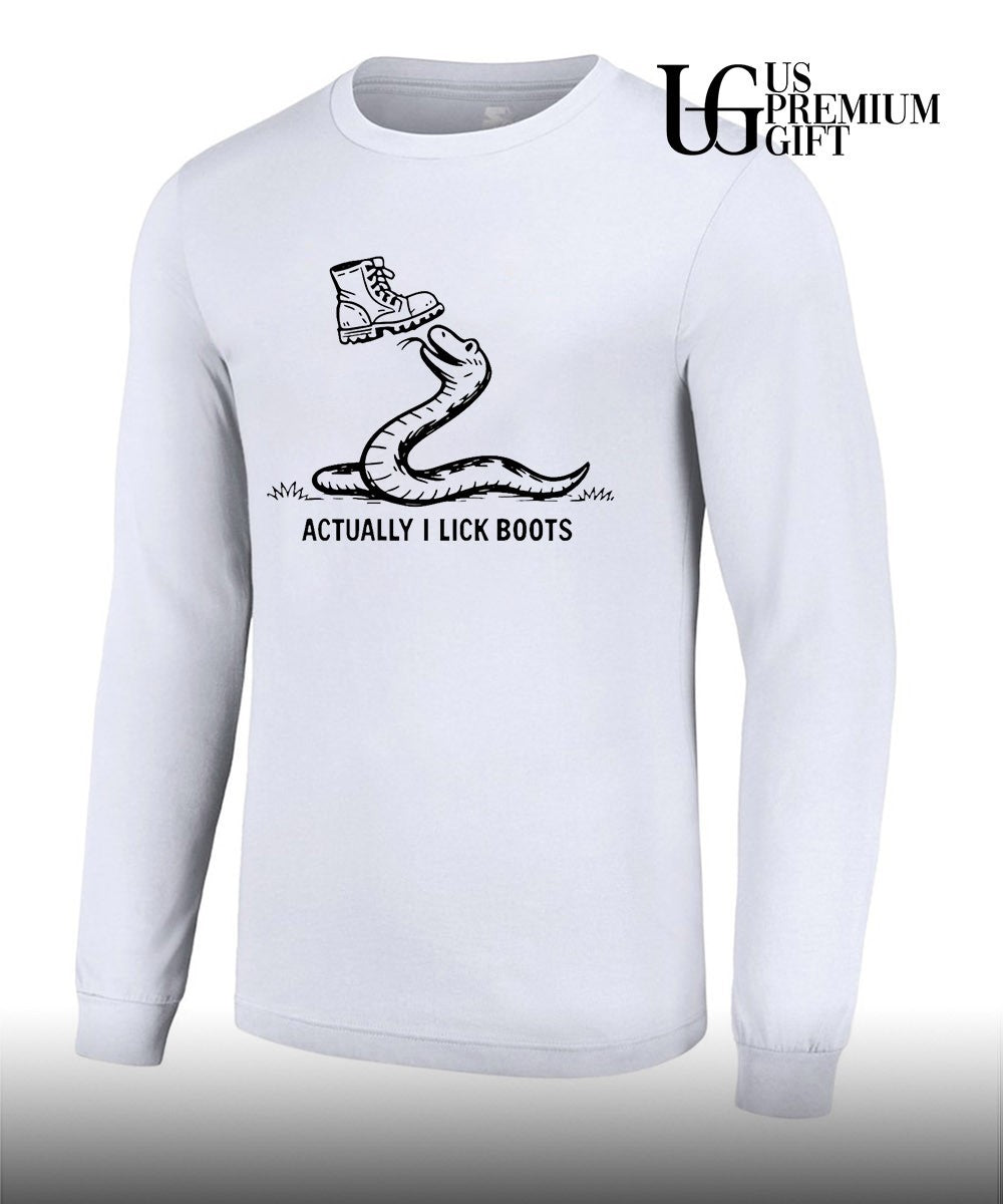 Gadsden Snake Boot Symbolism Actually I Lick Boots shirt Unisex