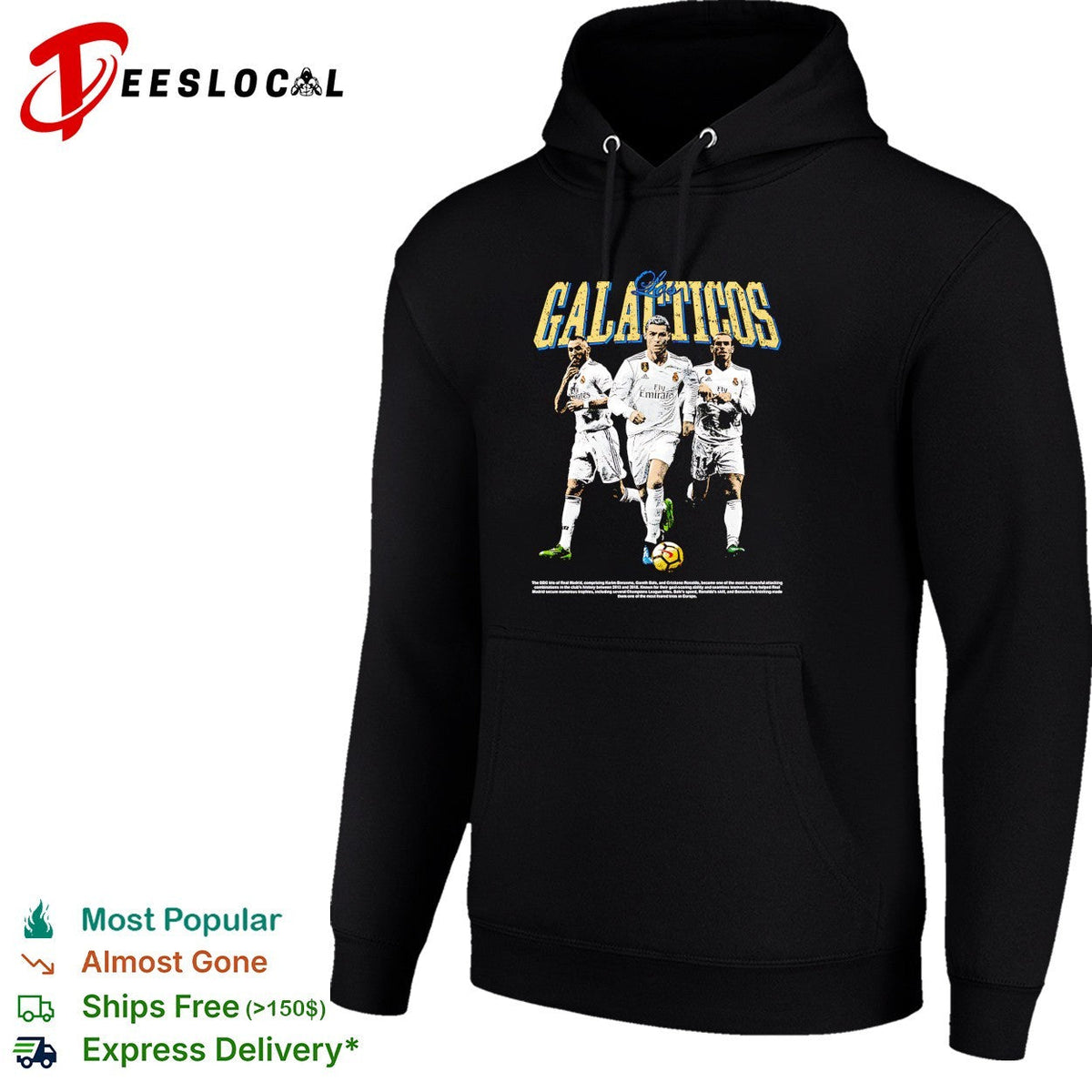 Galacticos Real Madrid Benzema Ronaldo Bale portrait shirt Unisex