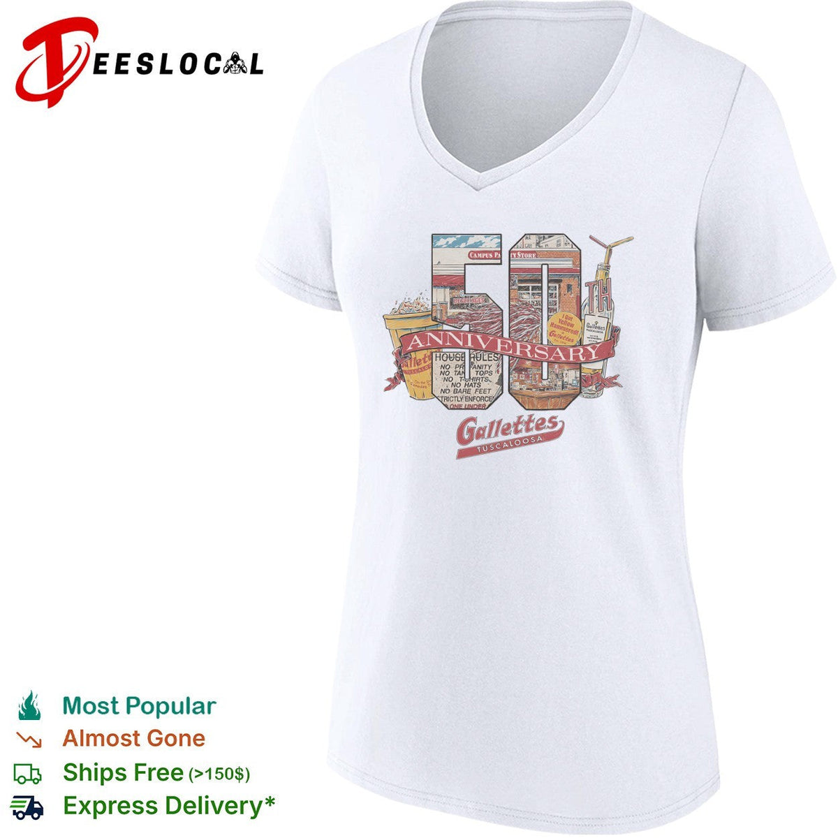 Gallettes Tuscaloosa 50th Anniversary House Rules I Got Yellow Hammered shirt Unisex