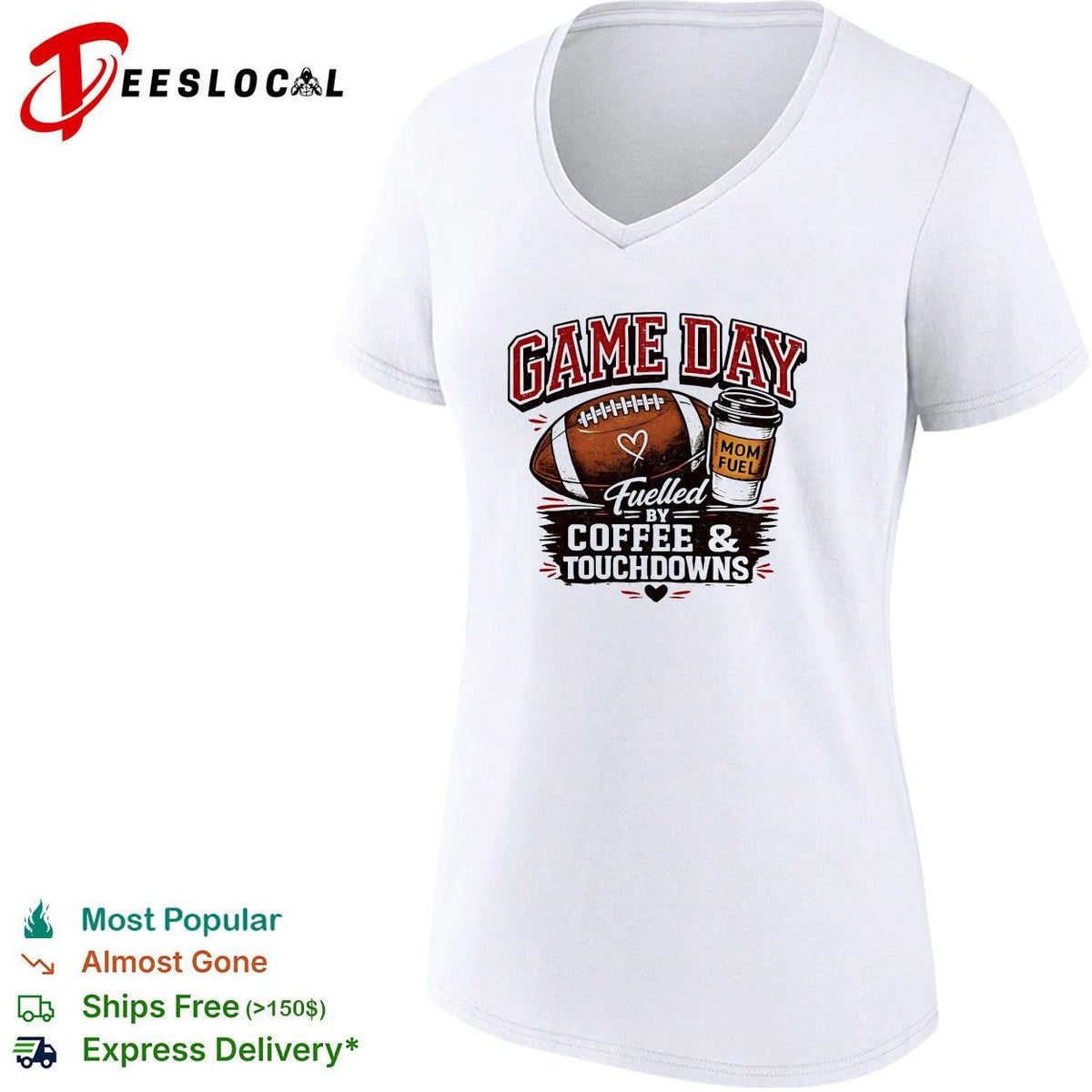 Game day fuelled by coffee and touchdowns mom fuel football shirt Unisex