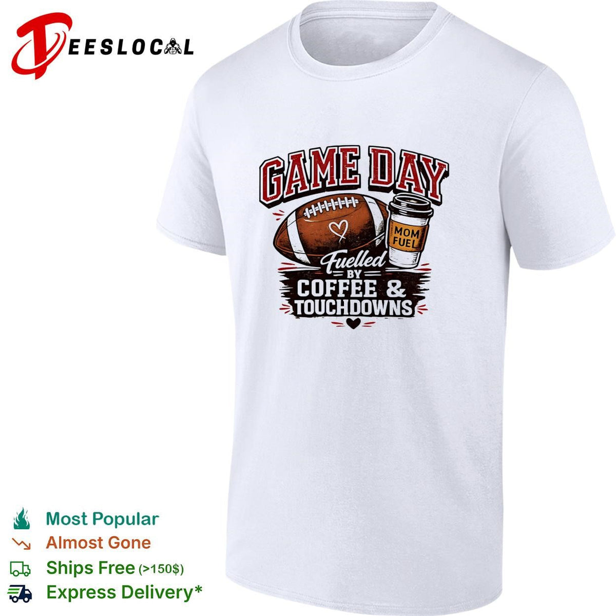 Game day fuelled by coffee and touchdowns mom fuel football shirt Unisex