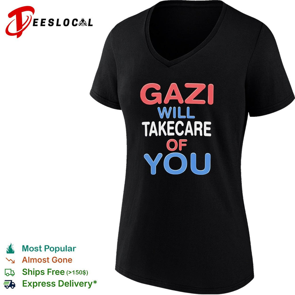 Gazi will take care of you bold stacked patriotic text shirt Unisex