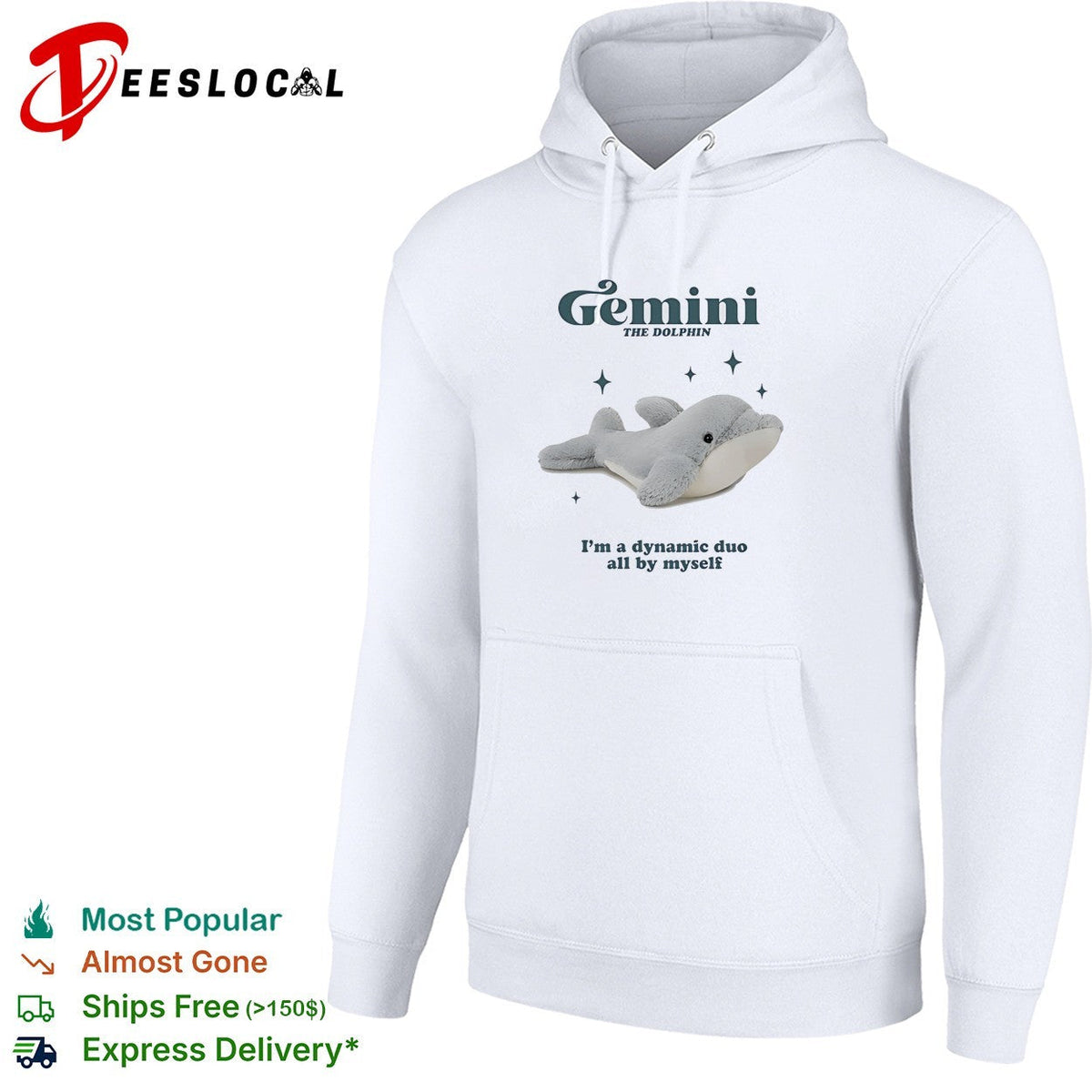 Gemini the Dolphin Im a dynamic duo all by myself zodiac astrology novelty shirt Unisex
