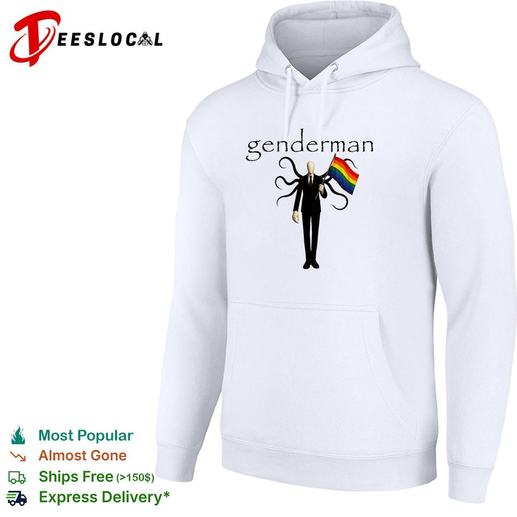 Genderman holding LGBT flag gay shirt Unisex