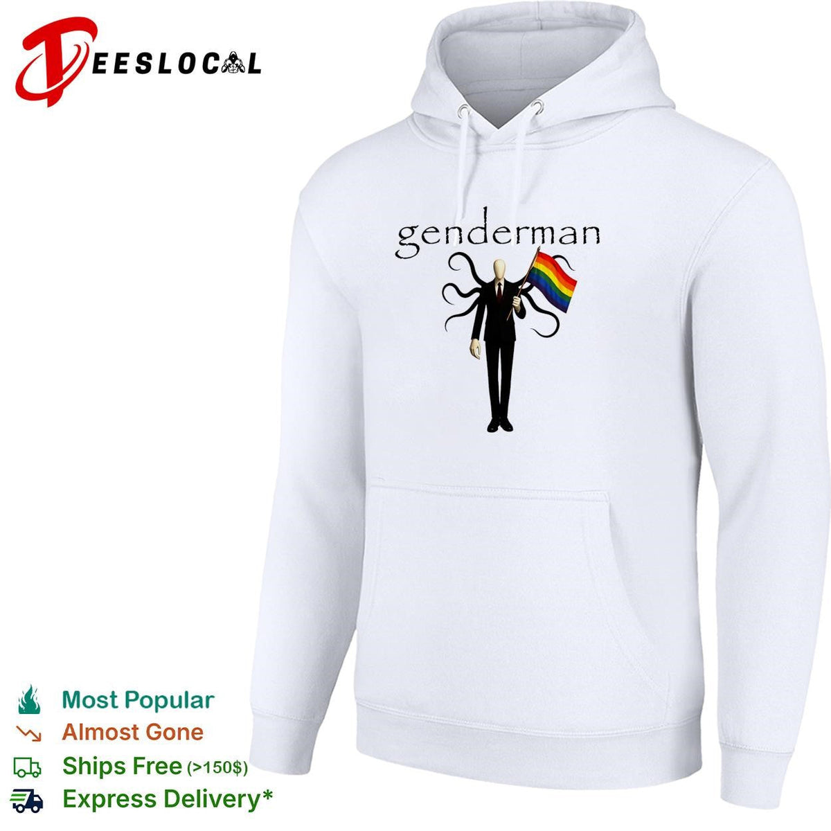 Genderman holding LGBT flag gay shirt Unisex