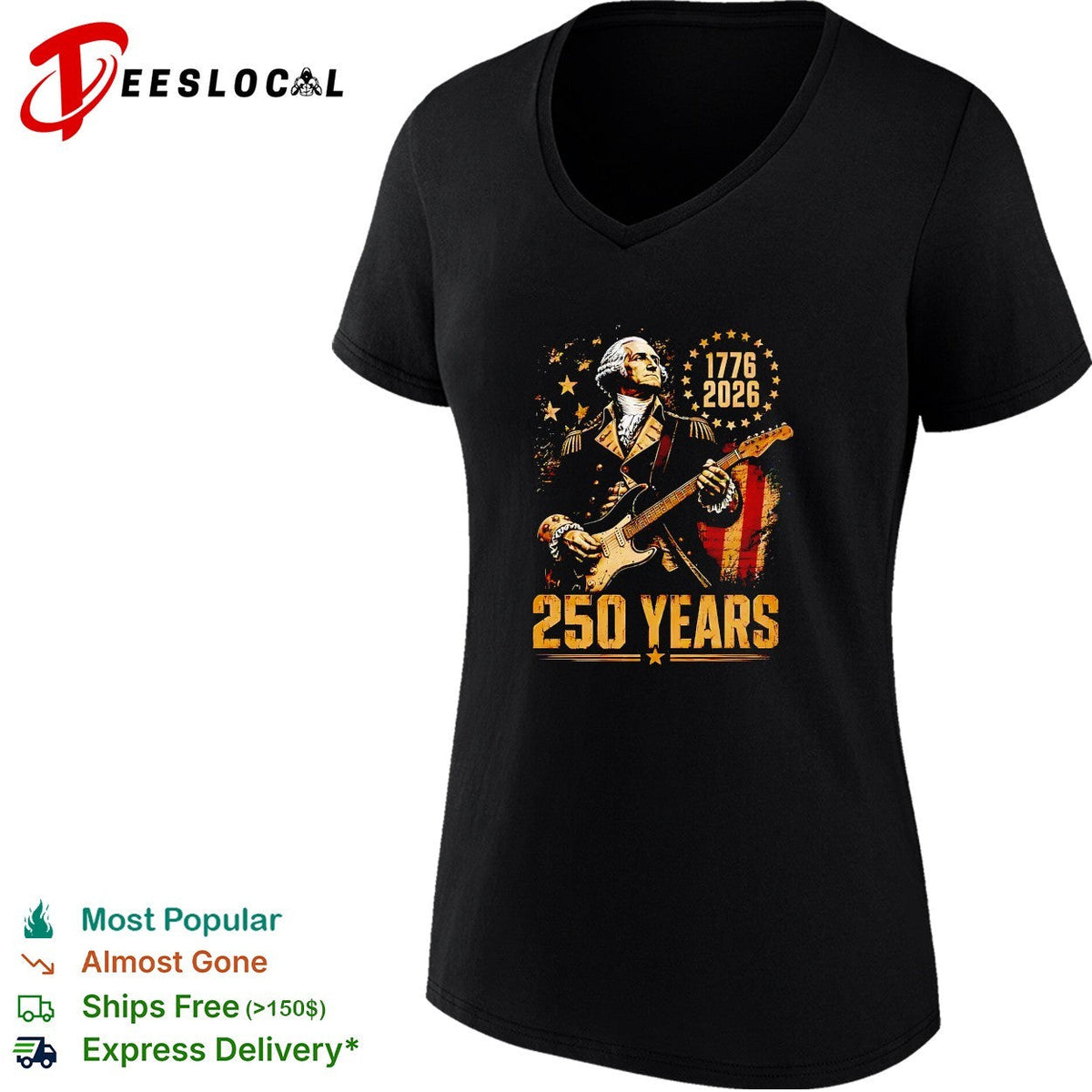 George Washington 1776 2026 250 Years United States Independence Patriotic shirt Unisex