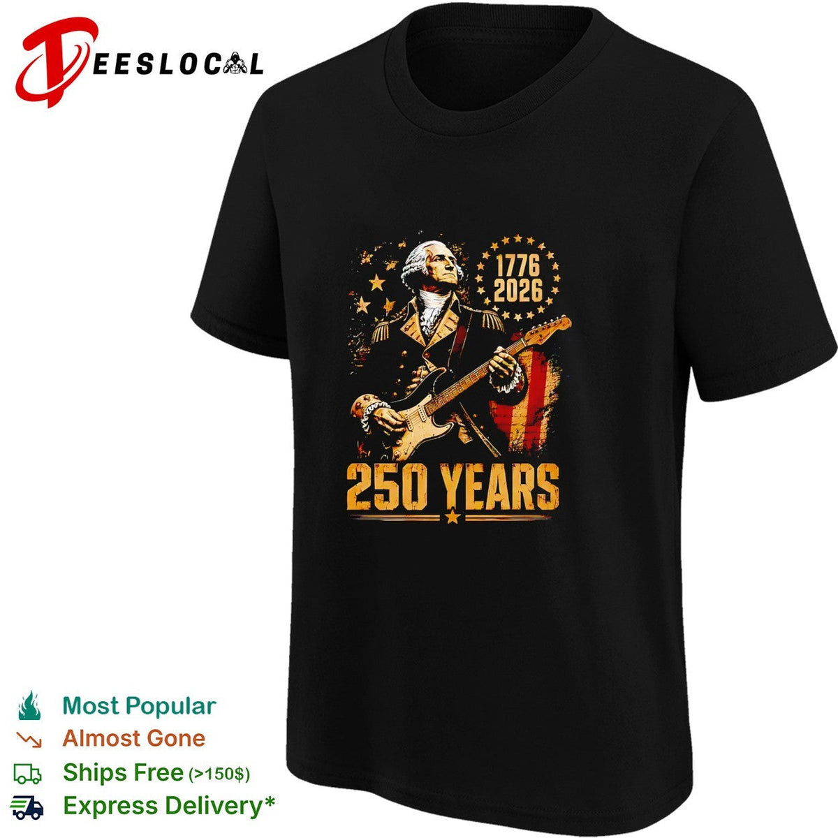 George Washington 1776 2026 250 Years United States Independence Patriotic shirt Unisex