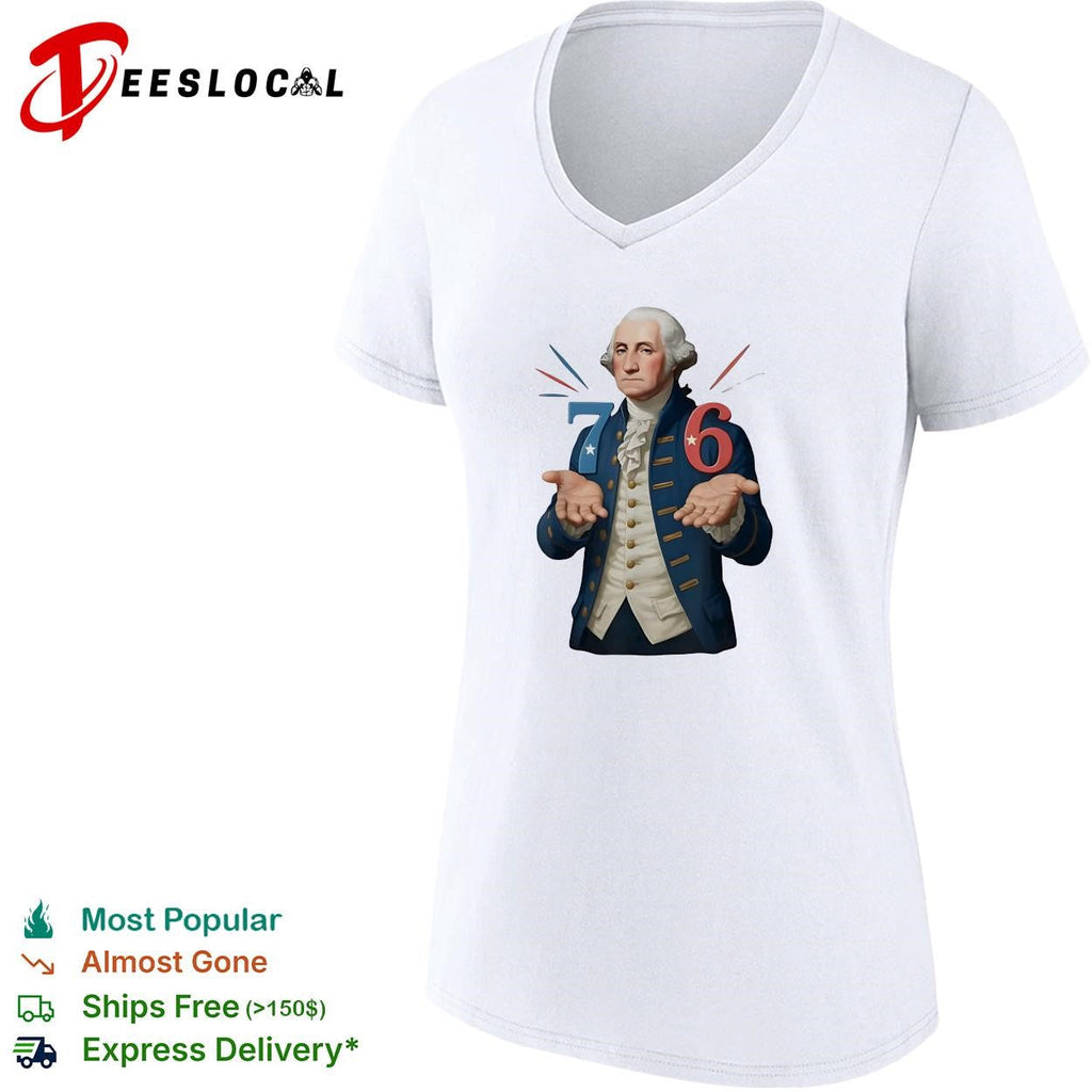 George Washington 76 bicentennial caricature with jazz hands illustration shirt Unisex