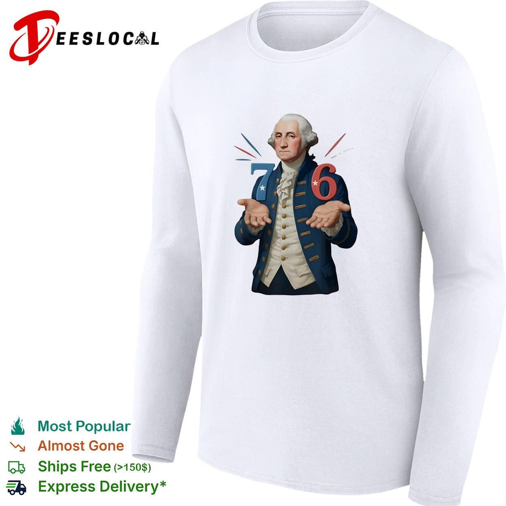 George Washington 76 bicentennial caricature with jazz hands illustration shirt Unisex
