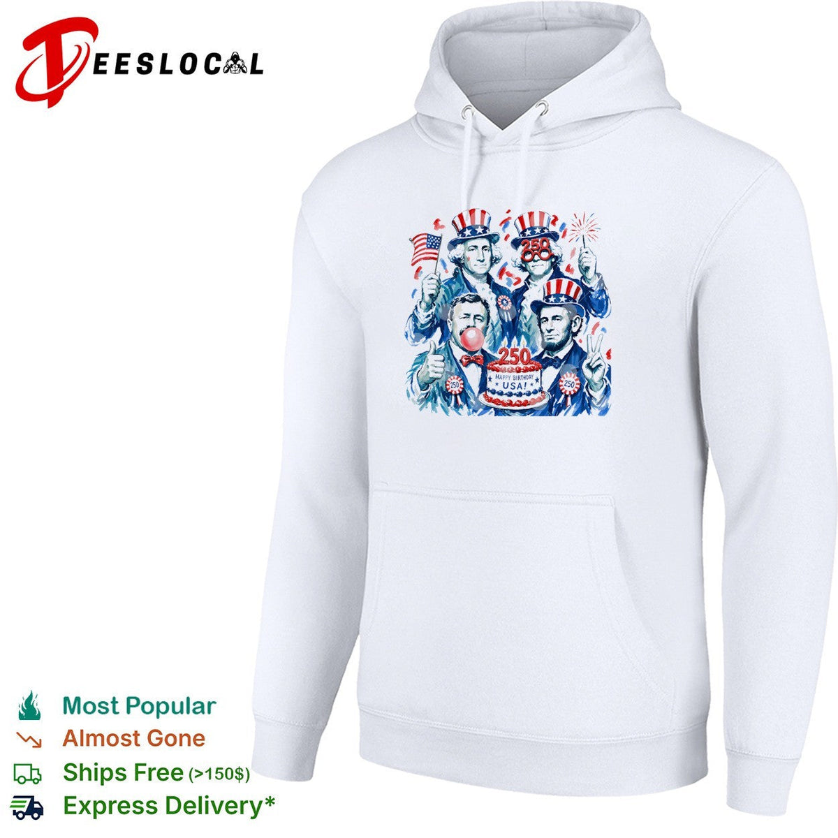 George Washington founding fathers USA 250 anniversary fireworks and birday cake shirt Unisex