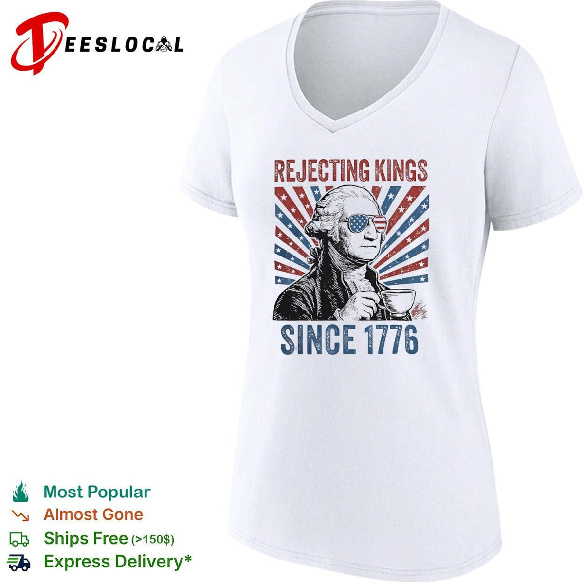 George Washington rejecting kings since 1776 tea cup shirt Unisex