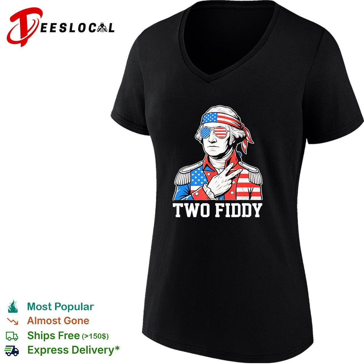 George Washington two fiddy shirt Unisex