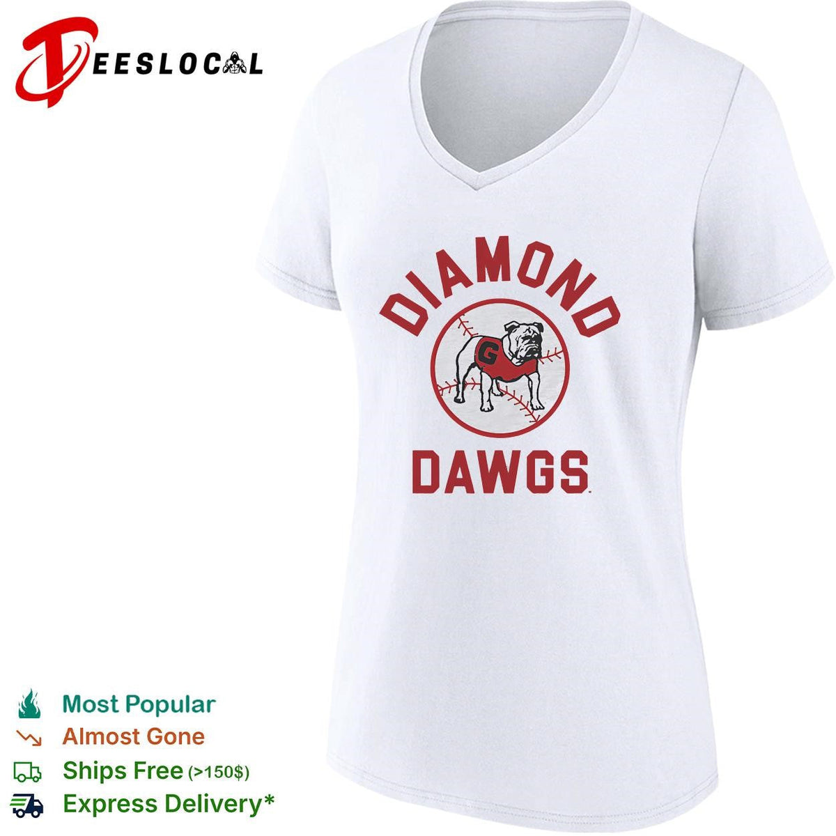 Georgia Bulldogs Diamond Dawgs baseball circle logo shirt Unisex