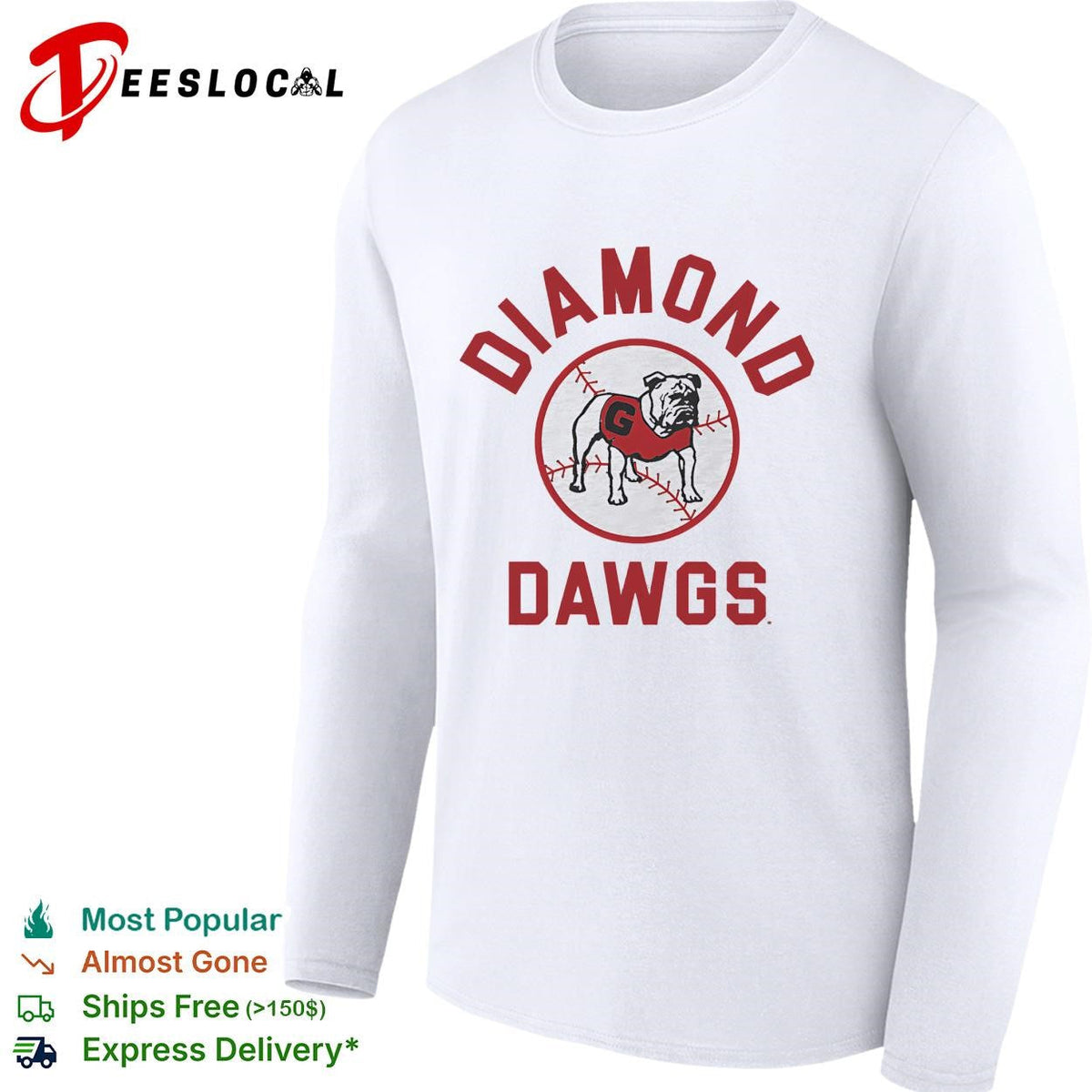 Georgia Bulldogs Diamond Dawgs baseball circle logo shirt Unisex