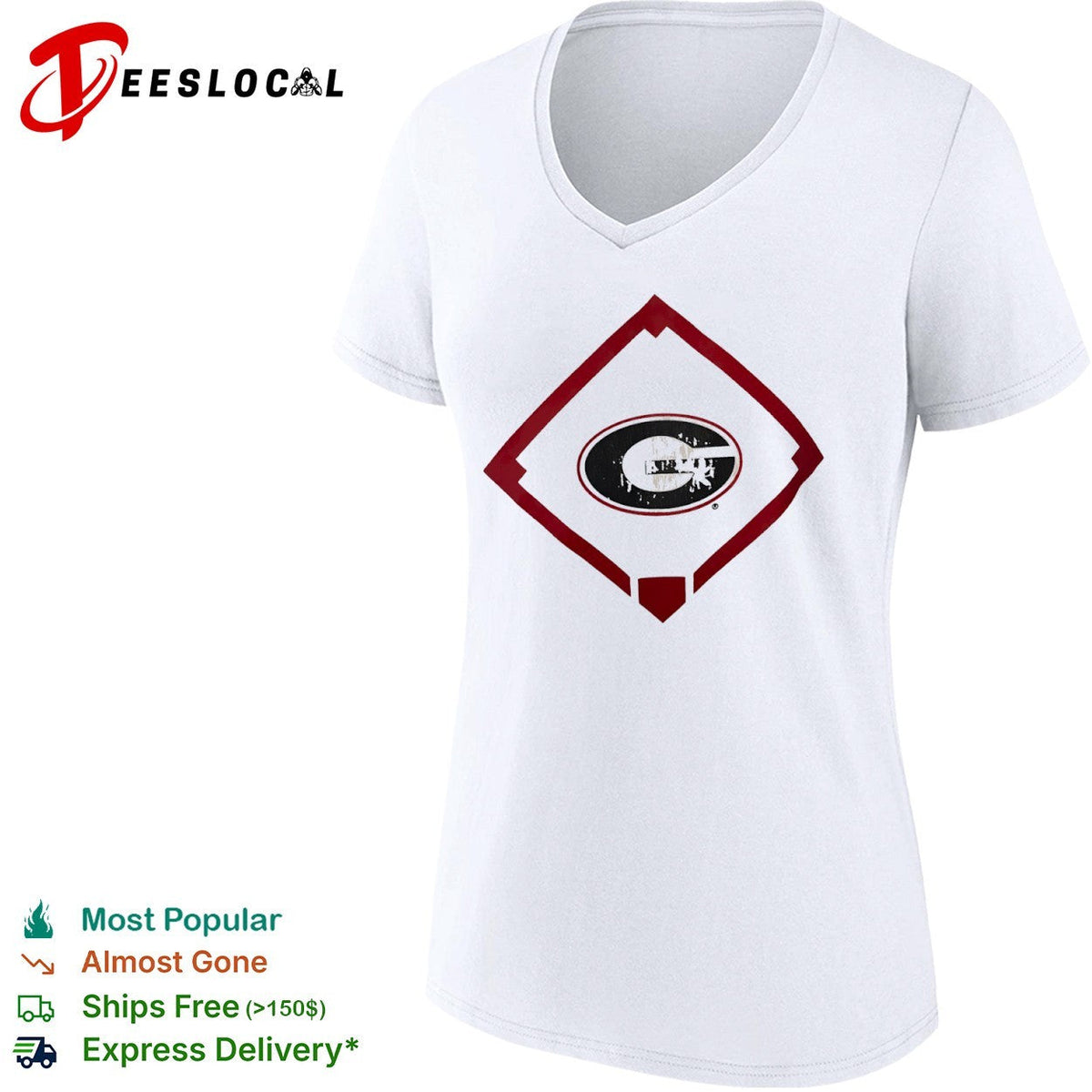 Georgia Bulldogs Logo with Baseball Diamond Field shirt Unisex