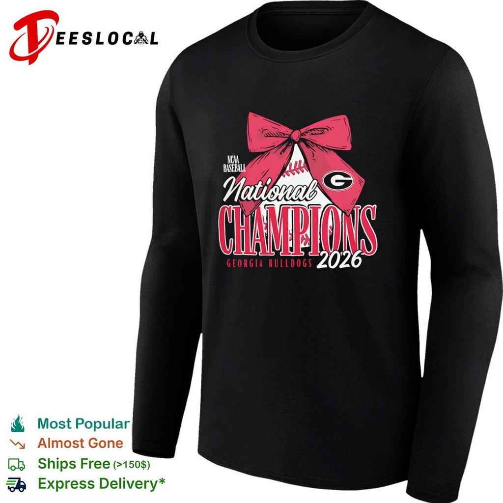 Georgia Bulldogs NCAA Baseball National Champions 2026 Bow Logo shirt Unisex