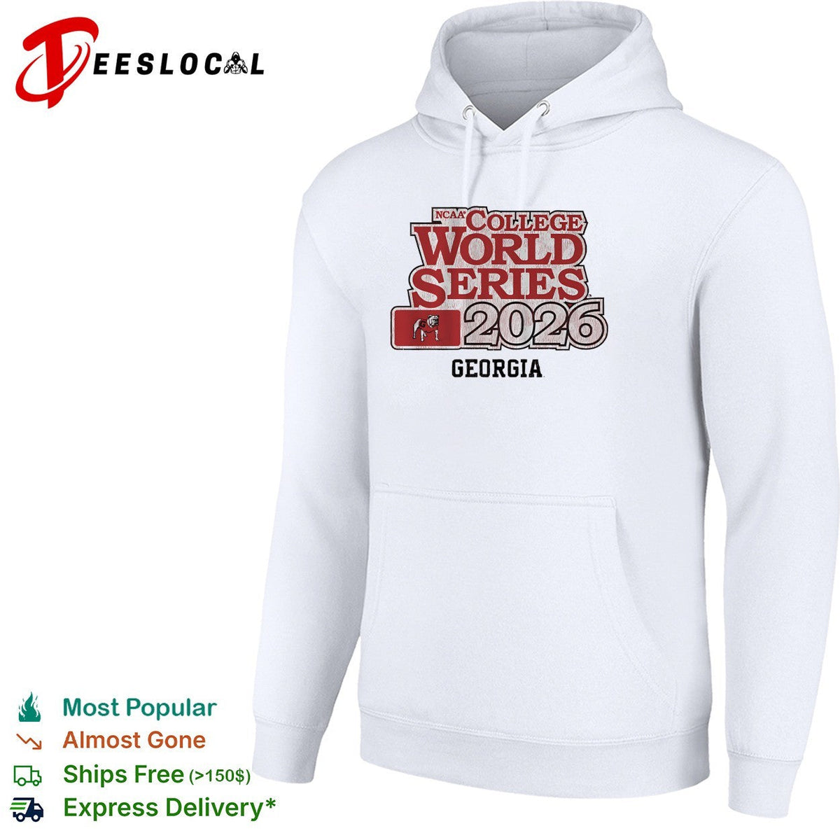 Georgia Bulldogs NCAA College World Series 2026 Official Logo Text Design shirt Unisex